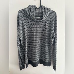 Kismet Light weights Gray Black Stripe Sweater hoodie large